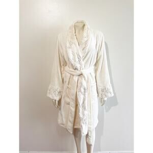 Soma Sparkle Luxe Short Robe Ivory Gold Sm/Med